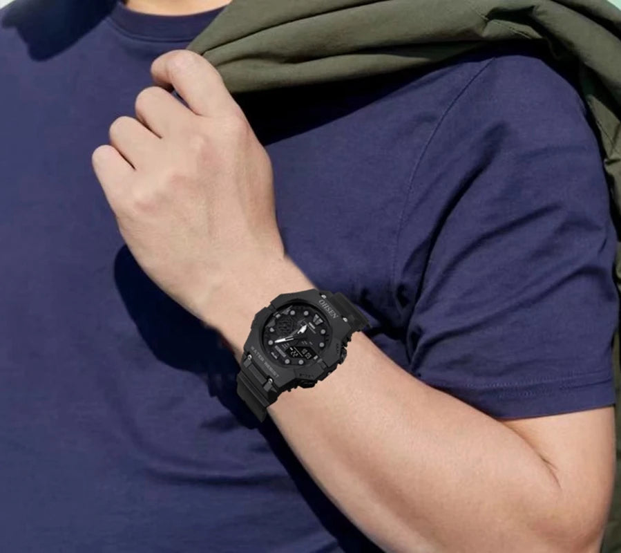Outdoor Sport Digital Watches for Men Black Silicone Waterproof Tactical Electronic Men's Quartz Watch Fashion relogio masculino