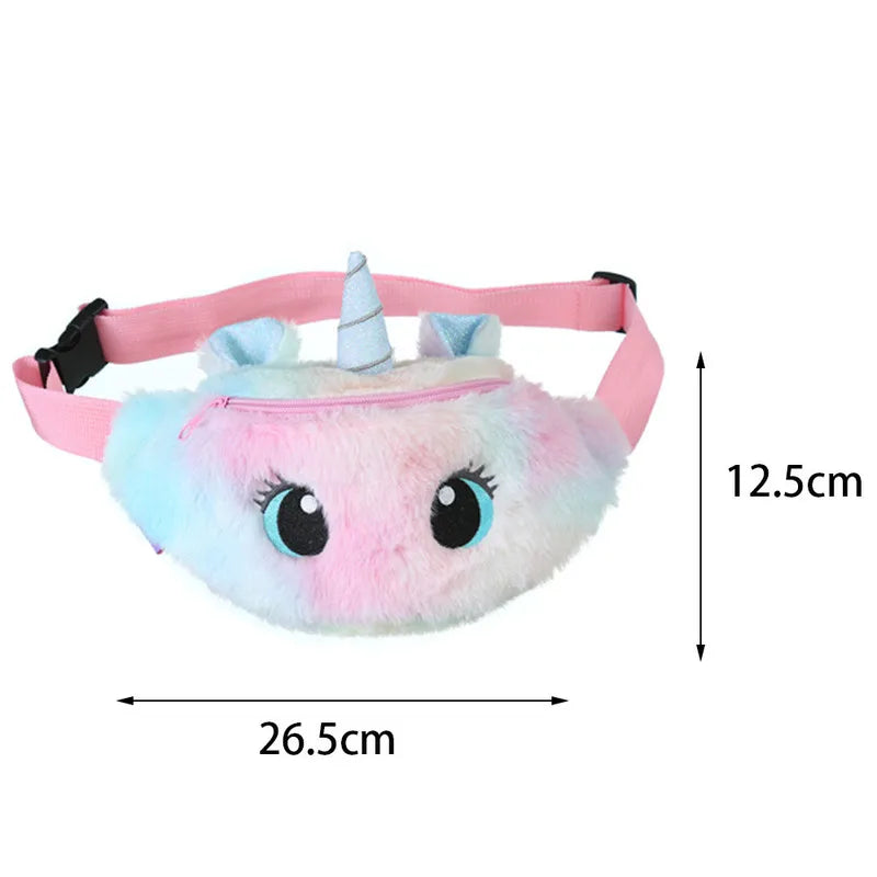 Children's Fanny Pack Cute Unicorn Toys Belt Gradient Color Chest Bag Cartoon Coin Purse Travel Chest Bag Girls Waist Bag