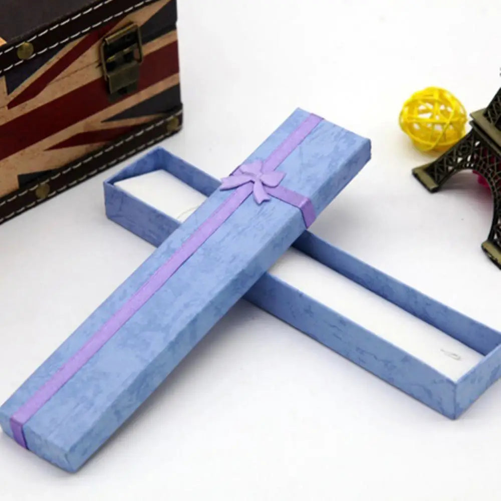 1 Pc Elegant Jewelry Box Bowknot Long Necklace Storage Box Bracelet Pendant Display Storage Case Jewelry Gift Box
