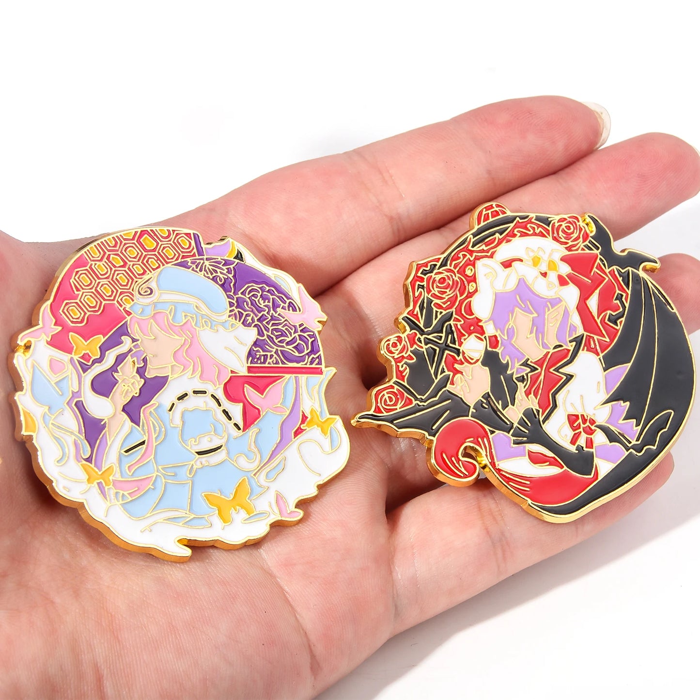 Anime Cute Touhou Project Enamel Pins Brooch Hakurei Reimu Izayoi Sakuya Saigyouji Yuyuko Figure Badge Bag Lapel Jewelry Gift