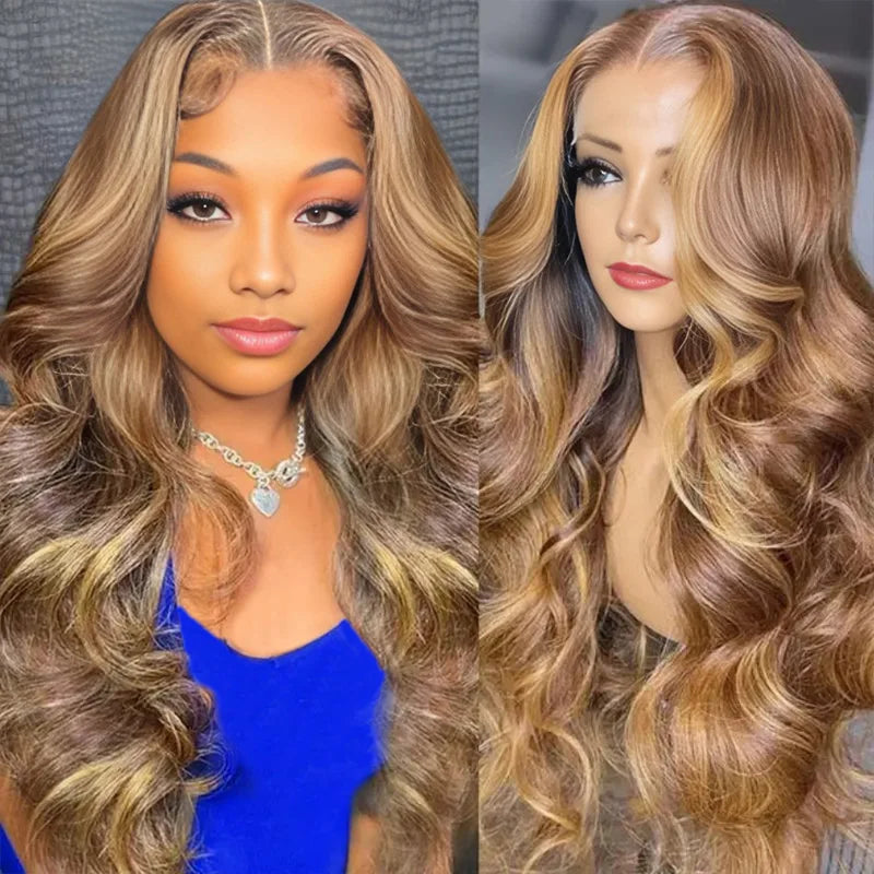 4/27 Honey Blonde Body Wave Hd Lace Frontal Wig 13x6 Wig Humain Hair 30 Inch Lace Front Wig Human Hair for Women Sale Clearance