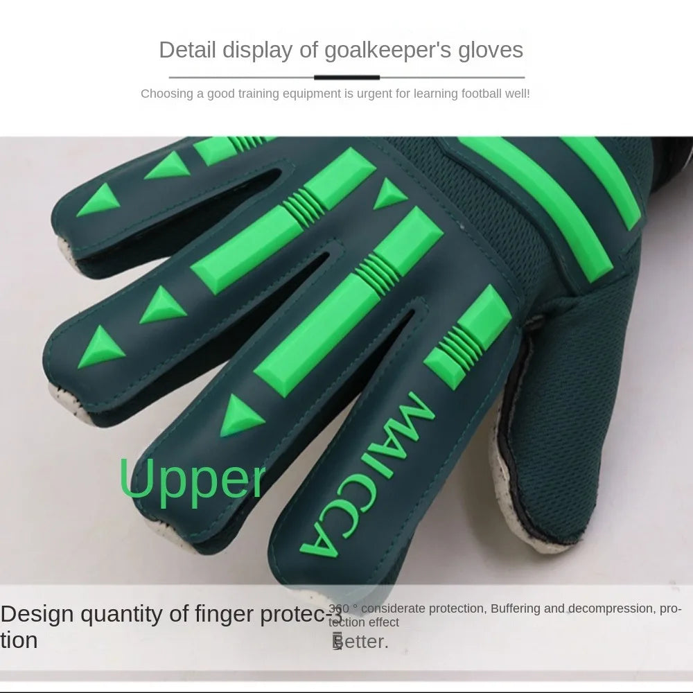 Anti-Slip Goalie Gloves Wear Resistant Finger Protection Latex Antiskid Adjustable Soccer Goalkeeper