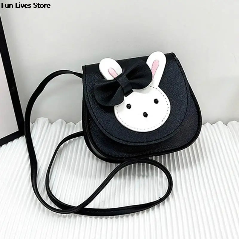 Princess Cute Rabbit Shoulder Purse Kids Mini Leather Bolso Lovely Animal Handbags Children Satchel Bag Girls Bunny Totes Bags