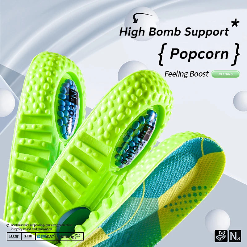 1pair 4D Orthopedic Sport Insoles Soft Breathable High-elasticity Shock Absorption Running Shoe Pad For Men Women Latex Massage