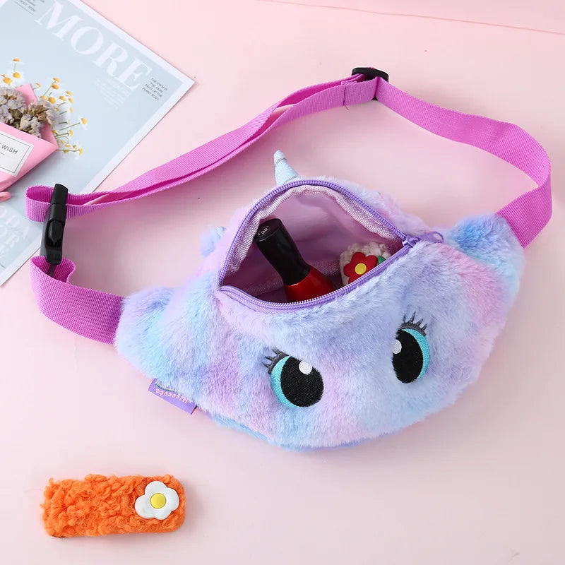 Children's Fanny Pack Cute Unicorn Toys Belt Gradient Color Chest Bag Cartoon Coin Purse Travel Chest Bag Girls Waist Bag