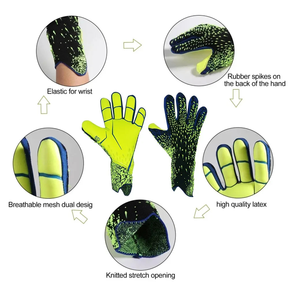 Professional Goalkeeper Gloves Adults Football Latex Thickened Protection Goalkeeper Soccer Sports Football Goalie Gloves Kids