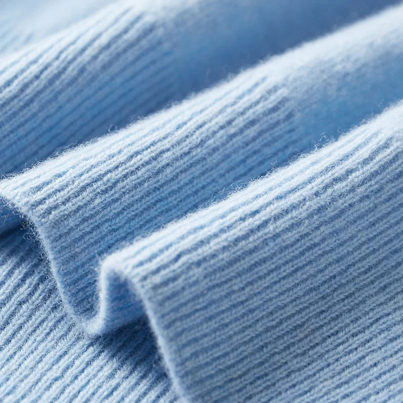100% merino wool cashmere sweater men's semi-high neck autumn and winter solid color pullover Loose knit long sleeve jacket