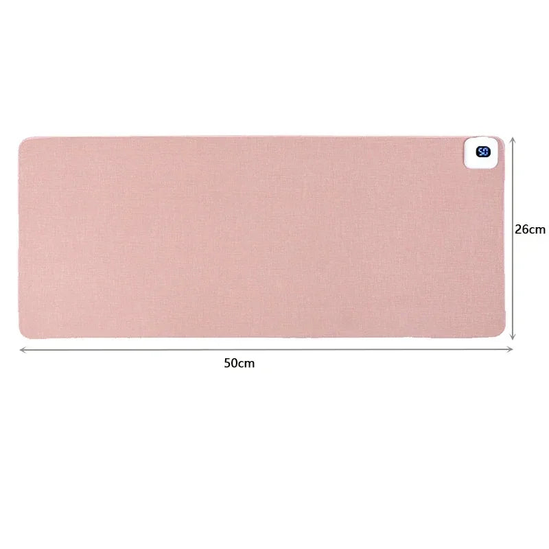 Electric Heat Mouse Pad 52cm Table Mat Temperature Display Heating Mouse Pads Keep Warm Hand for Office Computer Desk Keyboard