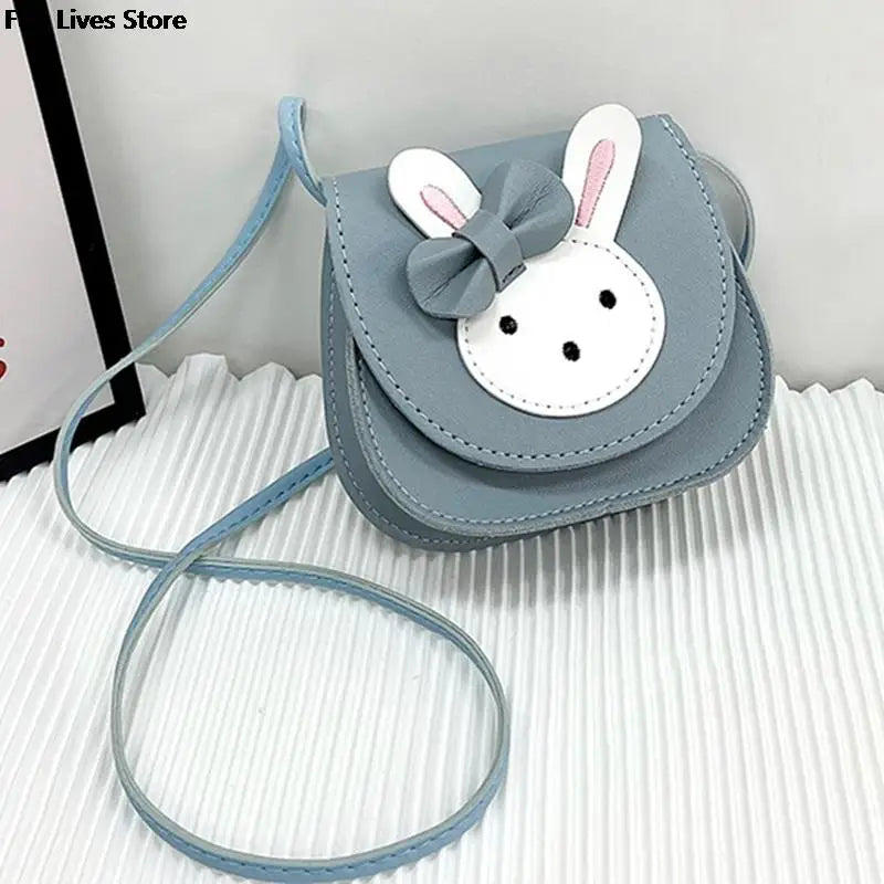 Princess Cute Rabbit Shoulder Purse Kids Mini Leather Bolso Lovely Animal Handbags Children Satchel Bag Girls Bunny Totes Bags