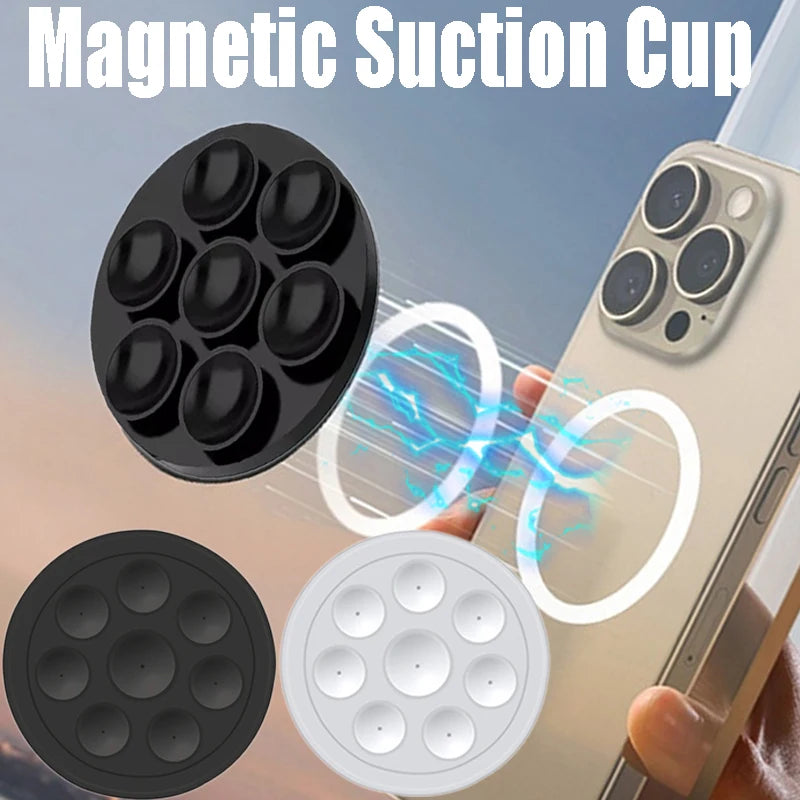 For Magsafe Magnetic Suction Cup Phone Holder Silicone Magnet Wall Mount CellPhone Stand Universal Bracket For IPhone 15 Samsung