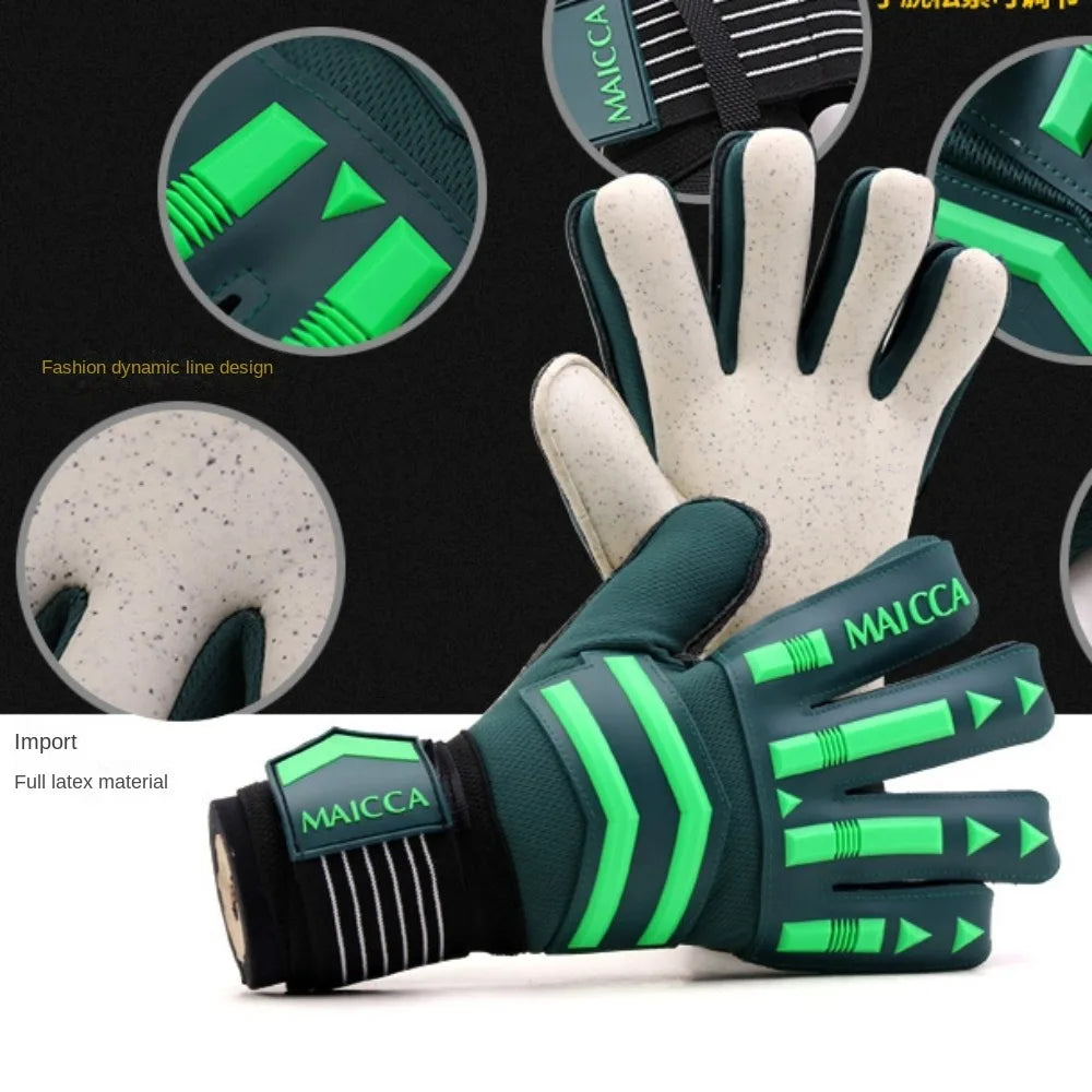 Anti-Slip Goalie Gloves Wear Resistant Finger Protection Latex Antiskid Adjustable Soccer Goalkeeper