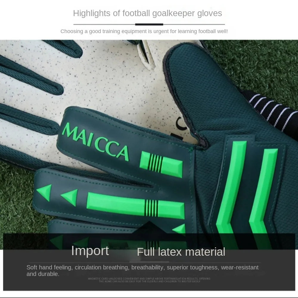 Anti-Slip Goalie Gloves Wear Resistant Finger Protection Latex Antiskid Adjustable Soccer Goalkeeper